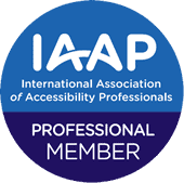 Insignia de la Asociacion Internacional de Profesionales de la Accesibilidad (IAAP)